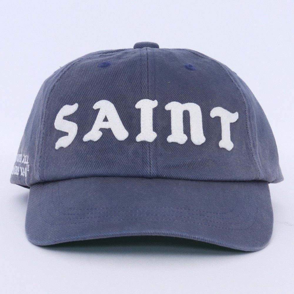 未使用 SAINT MICHAEL 6PANEL CAP LACERATING ネイビー SM-HR8