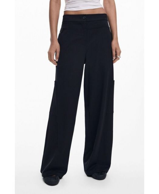 【送料無料】 デジグアル レディース カジュアルパンツ ボトムス Women's Straight plain tailor trousers Black