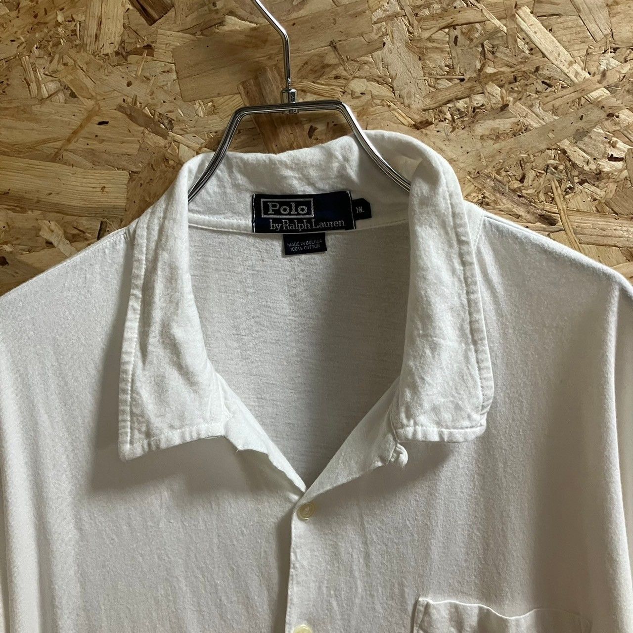 Ralph Lauren　オープンカラーシャツ　ホワイト 裾ポニー 90s～00s】Polo By Ralph Lauren オープンカラーシャツ 裾ポニー