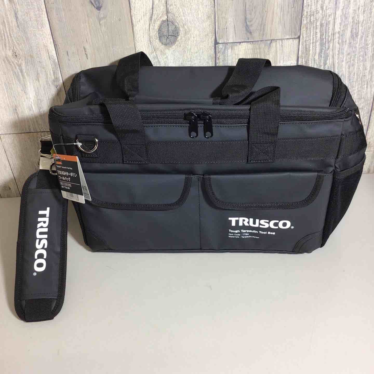 ♥品 トラスコ TRUSCO ターポリンツールバッグ TTBA-BK 黒 ブラック 戸田店