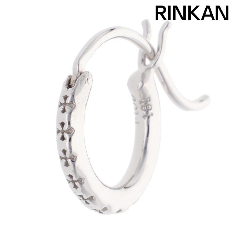 クロムハーツ 18K HOOP TFL SML ホワイトゴールドピアス メンズ