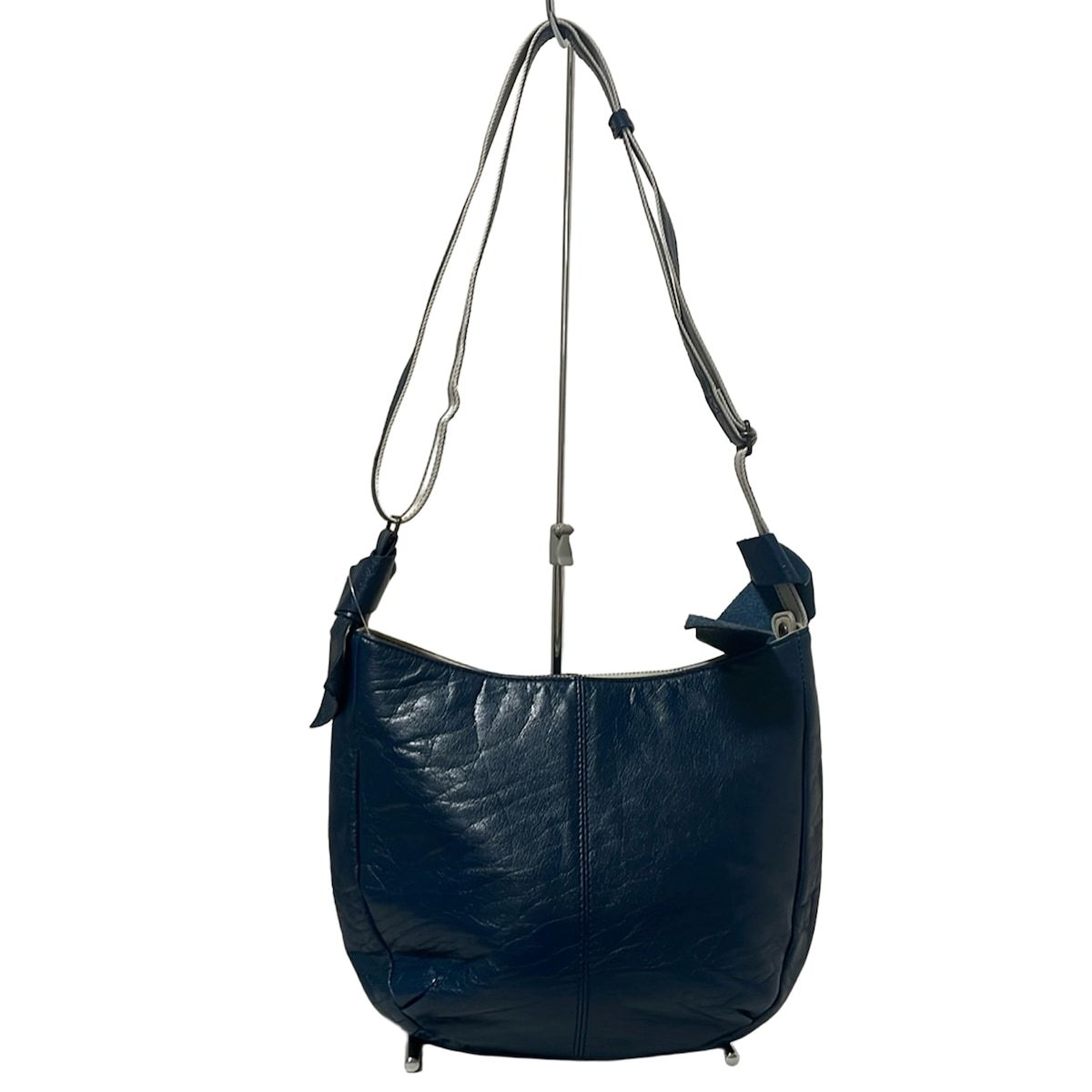 IBIZA(イビザ) ショルダーバッグ - ネイビー×ライトグレー レザー