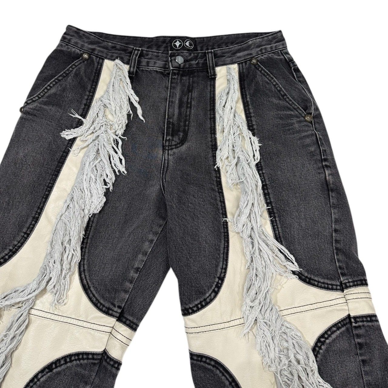 THUG CLUB サグクラブ Mohican Leather Denim Pants モヒカン