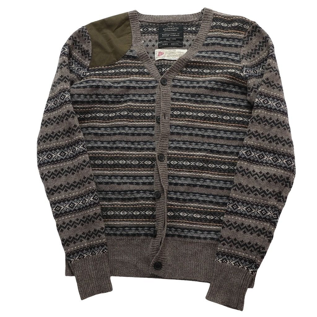 古着卸 まとめ売り カーディガン 混紡素材 柄ニット 5枚セット (メンズ