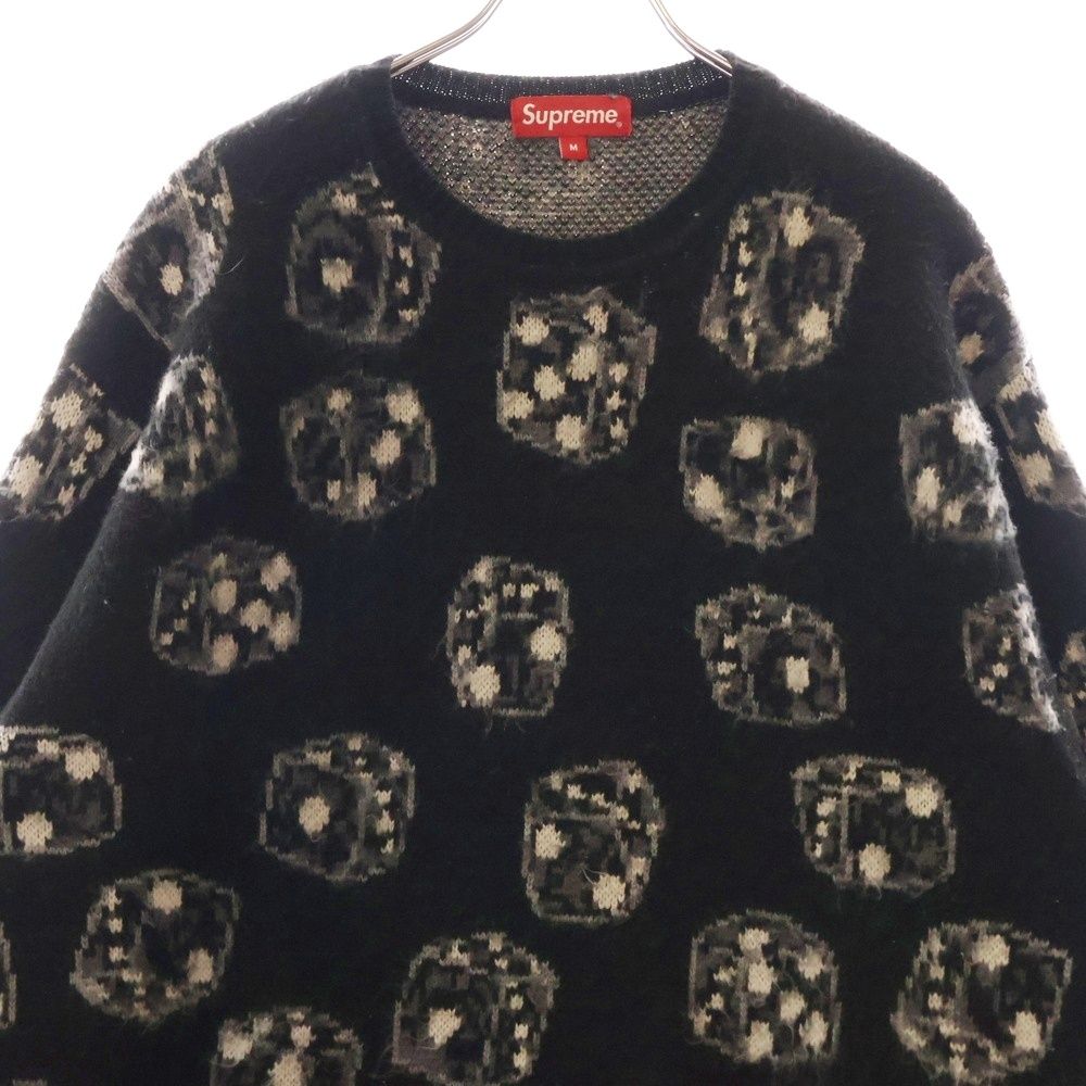 Supreme dice sweater 22aw XL ブラック SUPREME (シュプリーム) 22AW Dice Sweater ダイス柄 クルー