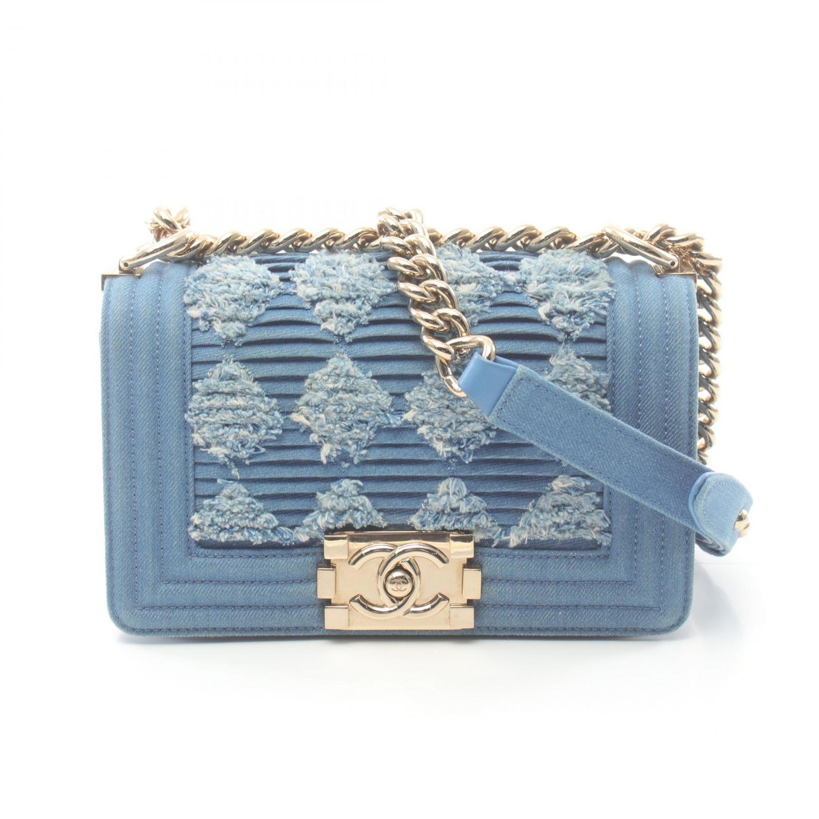 シャネル CHANEL ショルダーバッグ ボーイシャネル スモール A67085 デニムブルー デニム ボーイシャネル チェーンショルダー レディース Used A