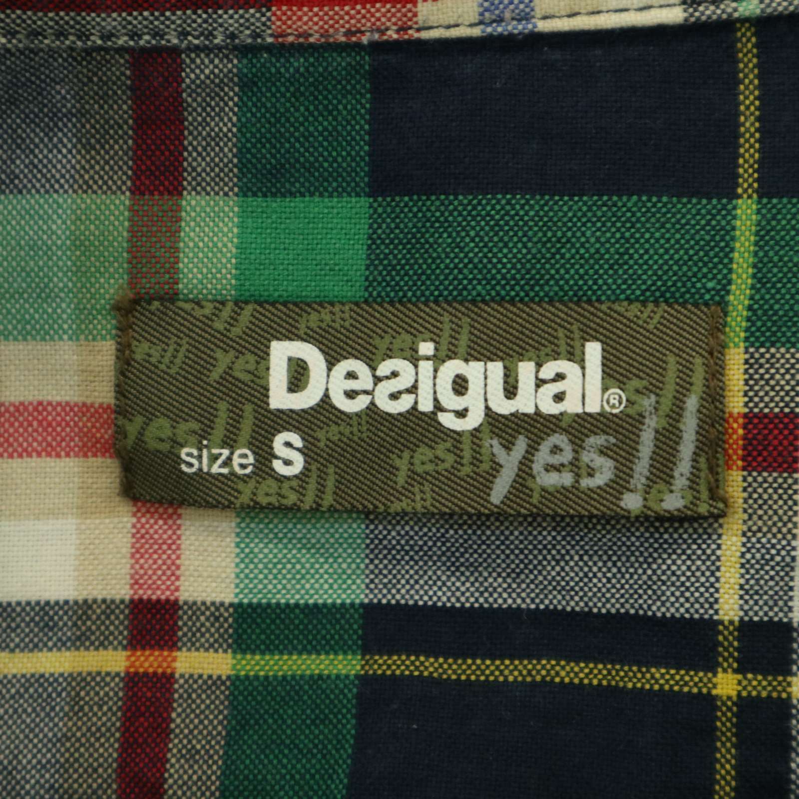 グッドデザイン古着 Desigualデシグアル クレイジーパターンチェックシャツ Desigual デシグアル 通年 ロゴ刺繍☆ クレイジーパターン 長袖