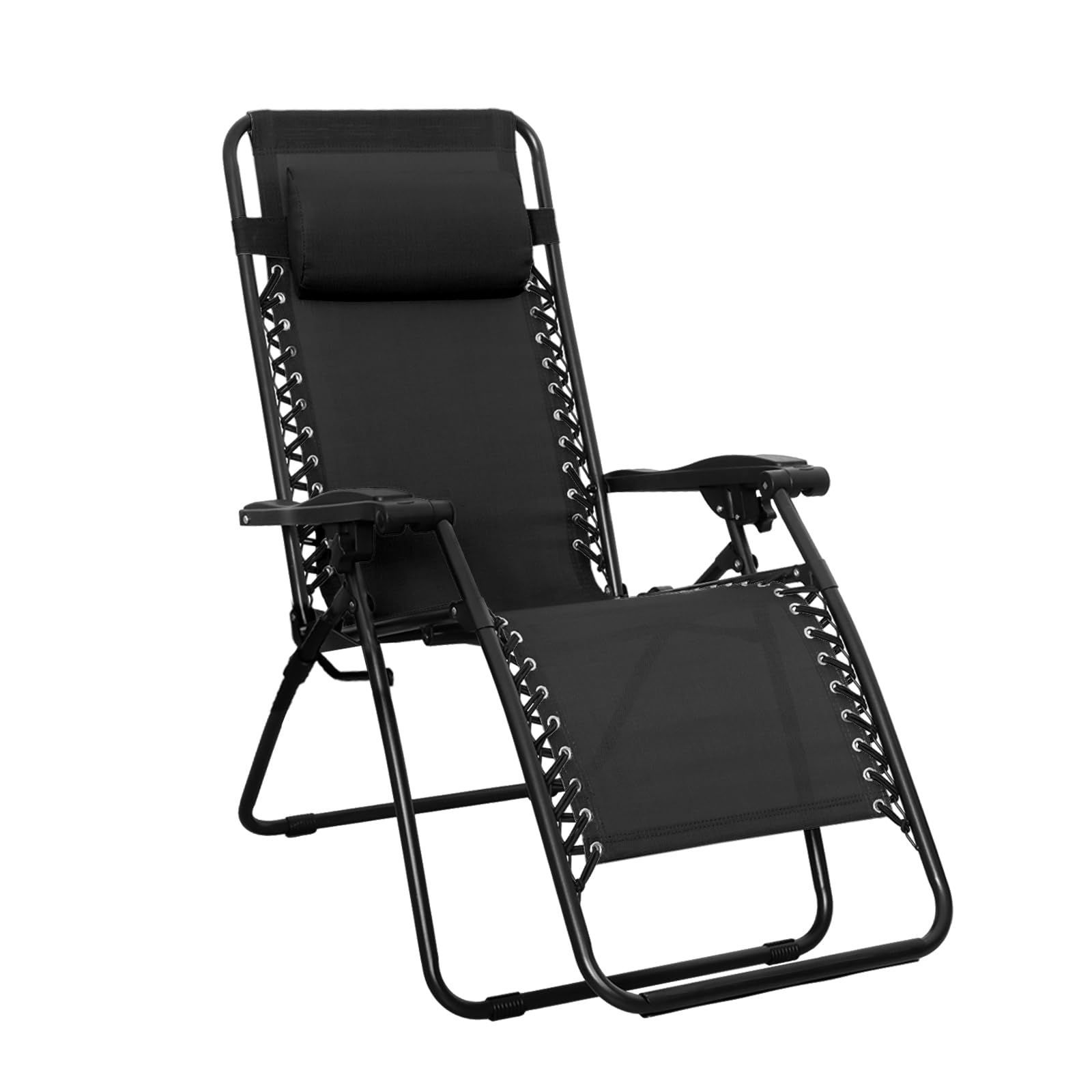 ベーシック 椅子 キャンプ アウトドアチェア 折りたたみ ゼログラビティーチェア 幅66cm x 奥行90-165cm x 高さ75-110cm ブラック