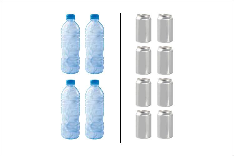 350ml缶8本＆600mlペットボトル4本収納