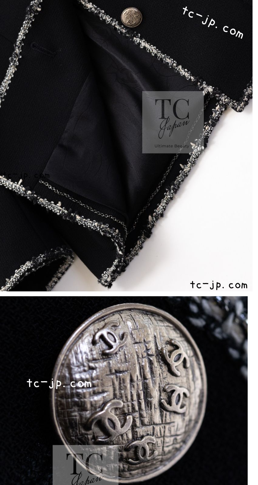 CHANEL エンブレムジャケット　ブラック　シルバー　COCOロゴ シャネル ジャケット CHANEL ブラック CC ロゴ エンブレム 幻の