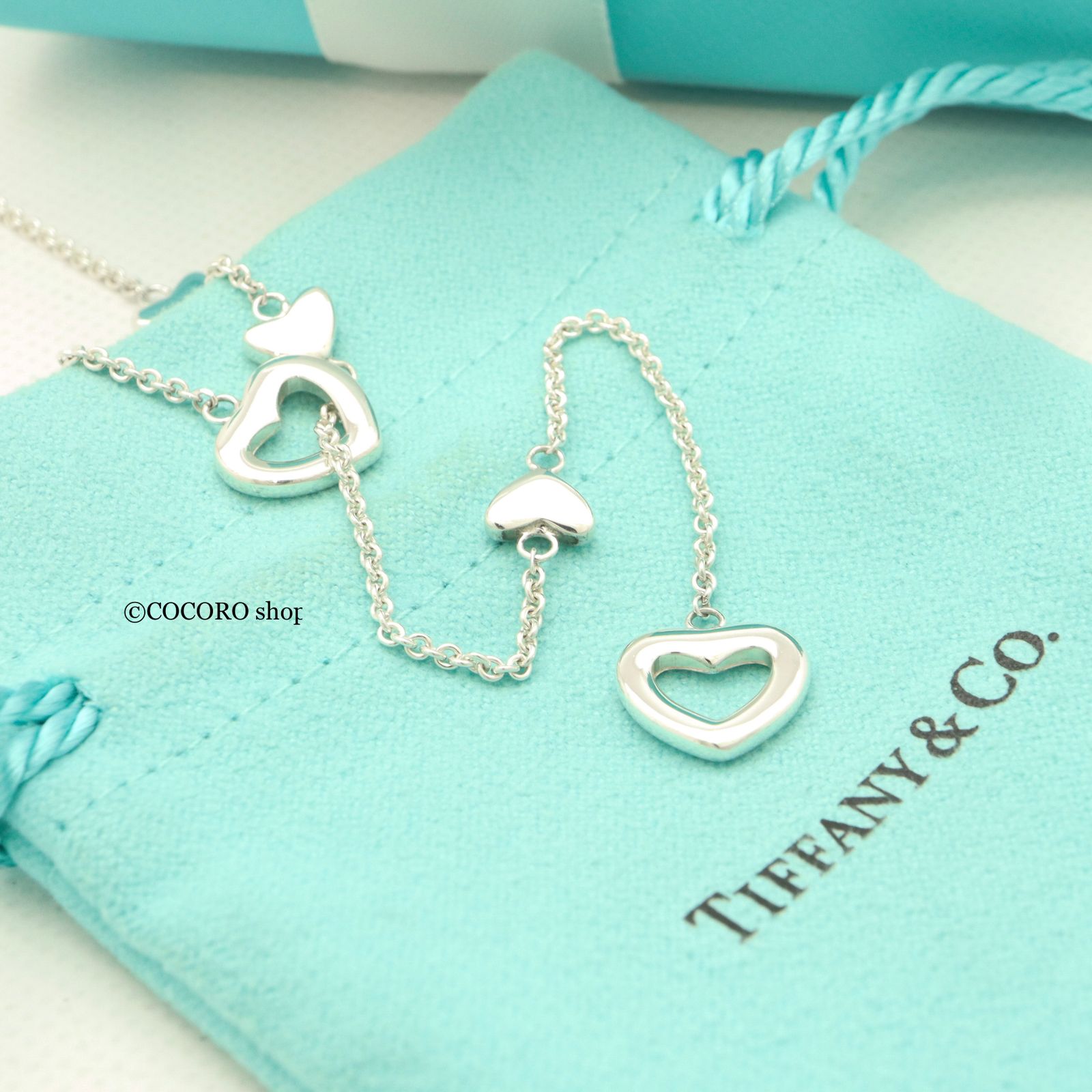 美品】ティファニー TIFFANY&Co. ハート リンク ラリアット 美品】ティファニー TIFFANY&Co. ハート リンク ラリアット