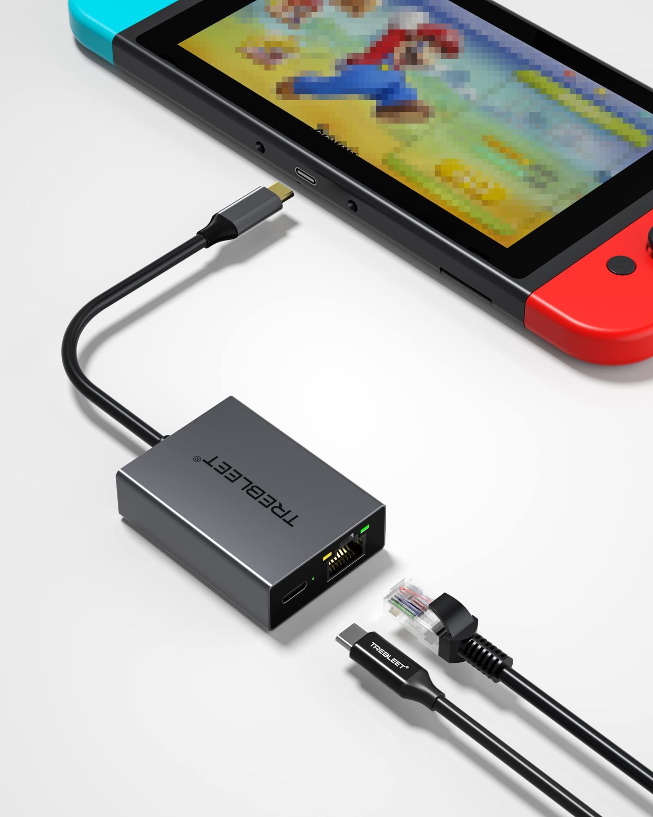 【数量限定】Switch本体専用 Nintendo 有線LANアダプターu0026 PD急速充電 2in1 10/100/1000Mbps超高速 ギガビットイーサネット (RJ45+60W PD対応)【ドック不要】