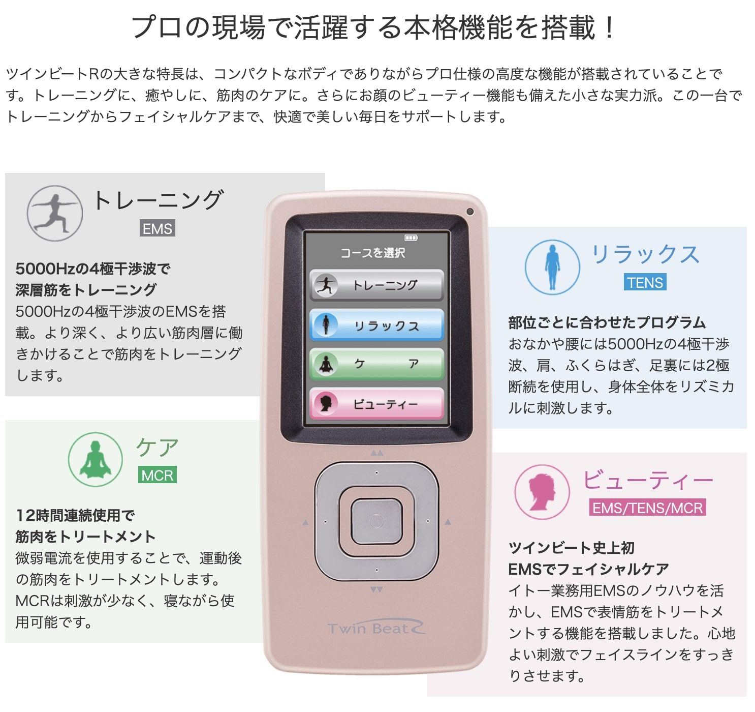 自宅でお手入れ！話題のEMSツインビート