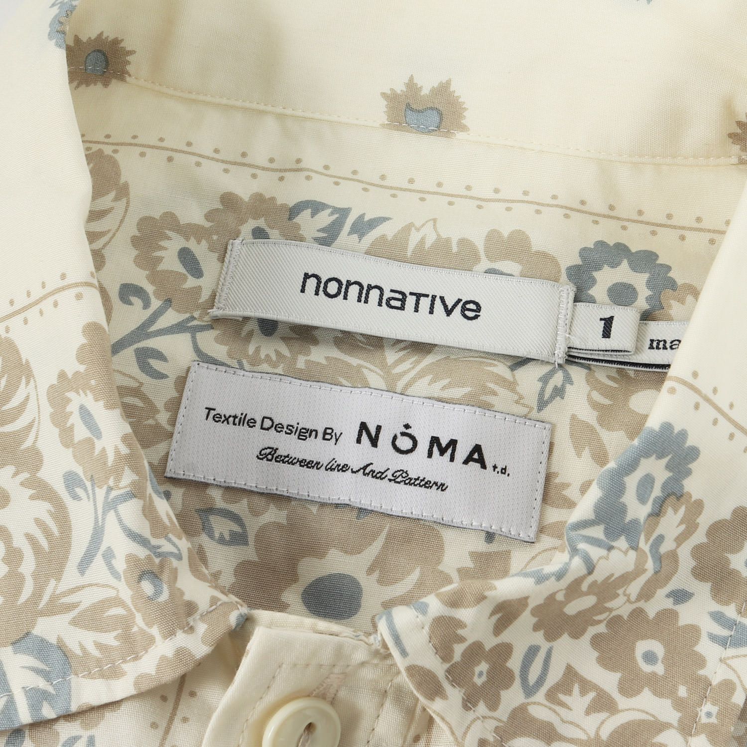 美品 NONNATIVE ノンネイティブ シャツ NOMA t.d. フラワー柄 コットンブロード 半袖シャツ WORKER S/S SHIRT  COTTON BROAD / NN-S4120 22SS オフホワイト 1 トップス カジュアルシャツ コラボ - メルカリ