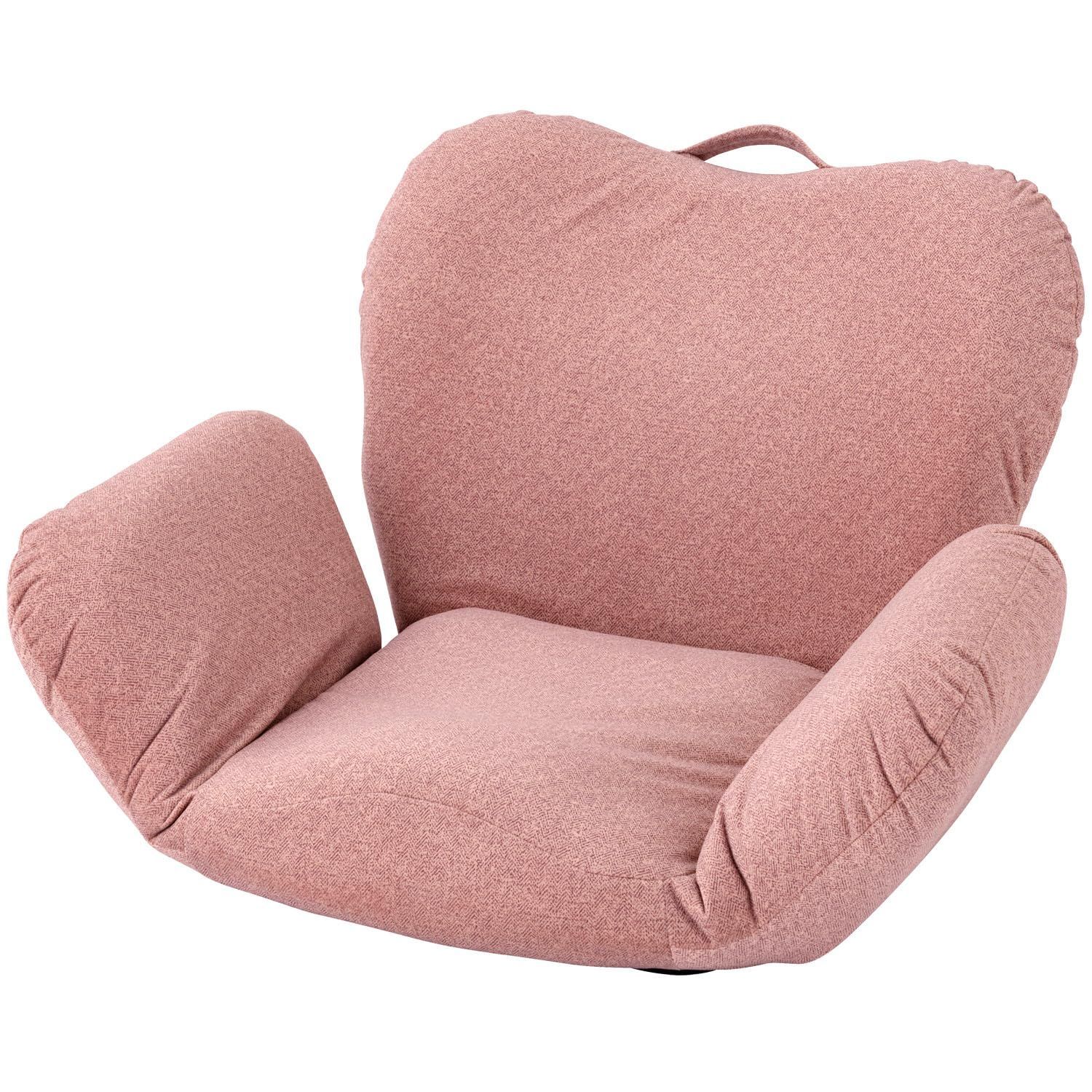 商品 ドウシシャ コンパクト座椅子 骨盤を立て姿勢が整う 腰が痛くならない座り心地 14段階リクライニング 転倒防止ストッパー 肘掛け 取っ手付きで持ち運び簡単 あぐら 小さい おしゃれ かわいい ピンク DZSR-PI