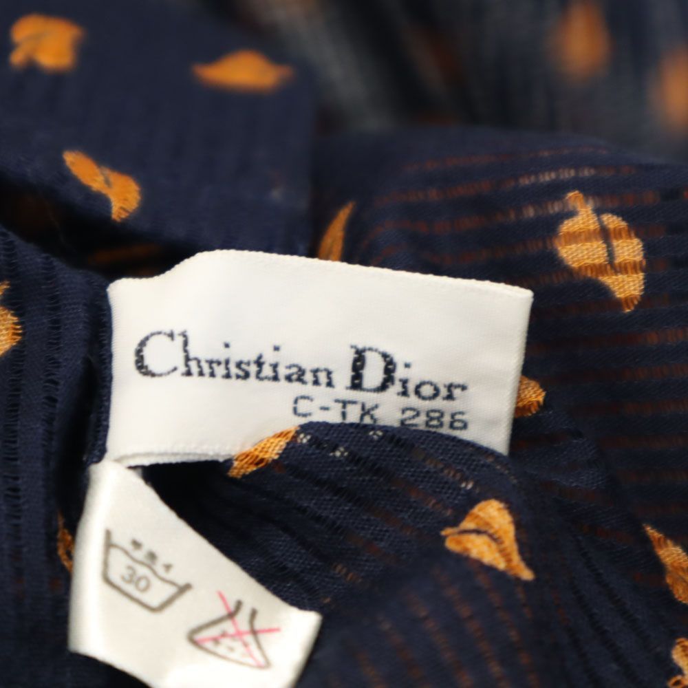 Christian Dior - クリスチャンディオール 90s オールド 総柄 半袖 コットンシャツ M ネイビー系 Christian Dior レディース クリスチャンディオール 90s オールド 総柄 半袖 コットンシャツ