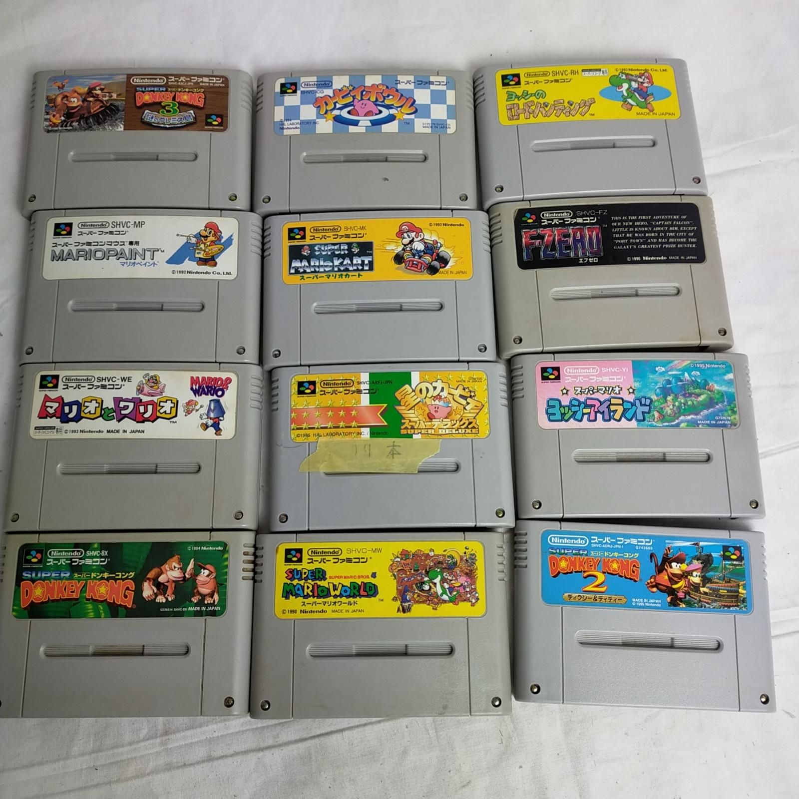 スーパーファミコン 任天堂12本 大量セット[ドンキー，マリオ，カービィ，ヨッシー，等] SFC ゲームばら売り返品不可【中古】