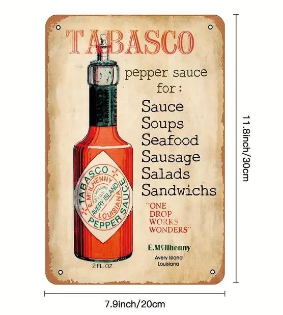 再入荷【新品】ブリキ看板 タバスコ Tabasco ヴィンテージ レトロ