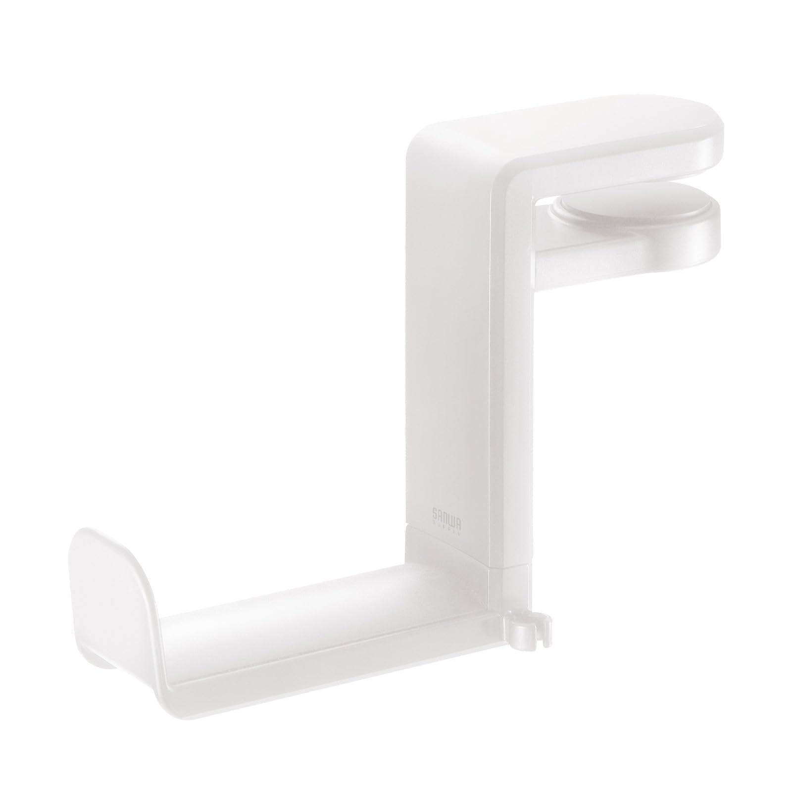 まもなく終了 バネ式クランプ ホワイト 360°回転 ヘッドホンフック PDA-STN18W サンワサプライ