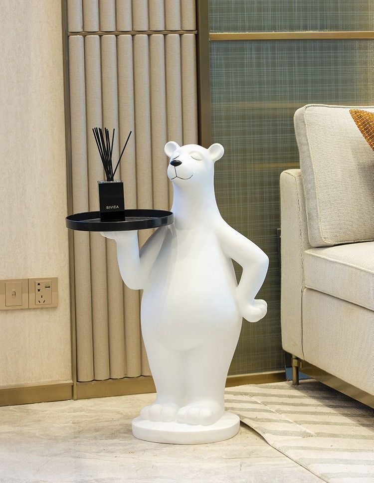 ホッキョクグマのフロアトレイの装飾品