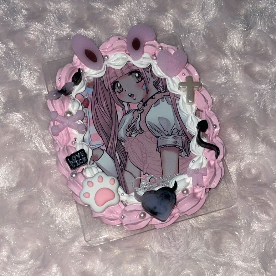 ホイップデコ ピンク 黒 ブラック うさみみ うさぎ 硬質ケース デコ