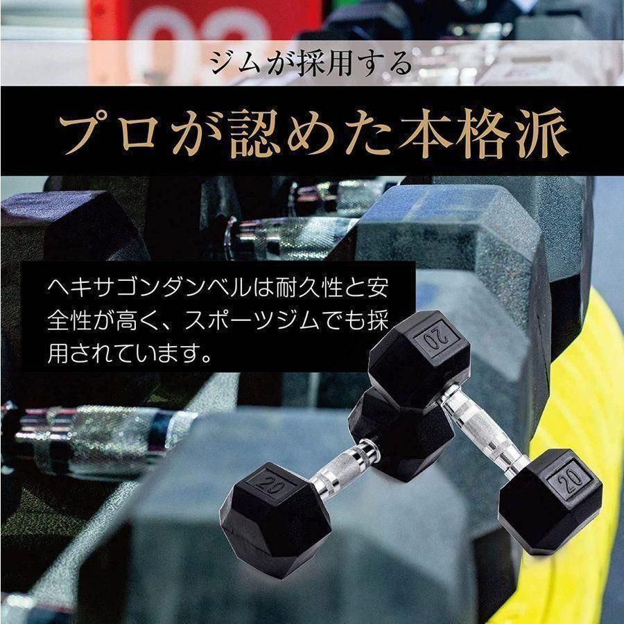 ダンベル 20kg 2個セット スタイリッシュ つらい 六角 筋トレ 623
