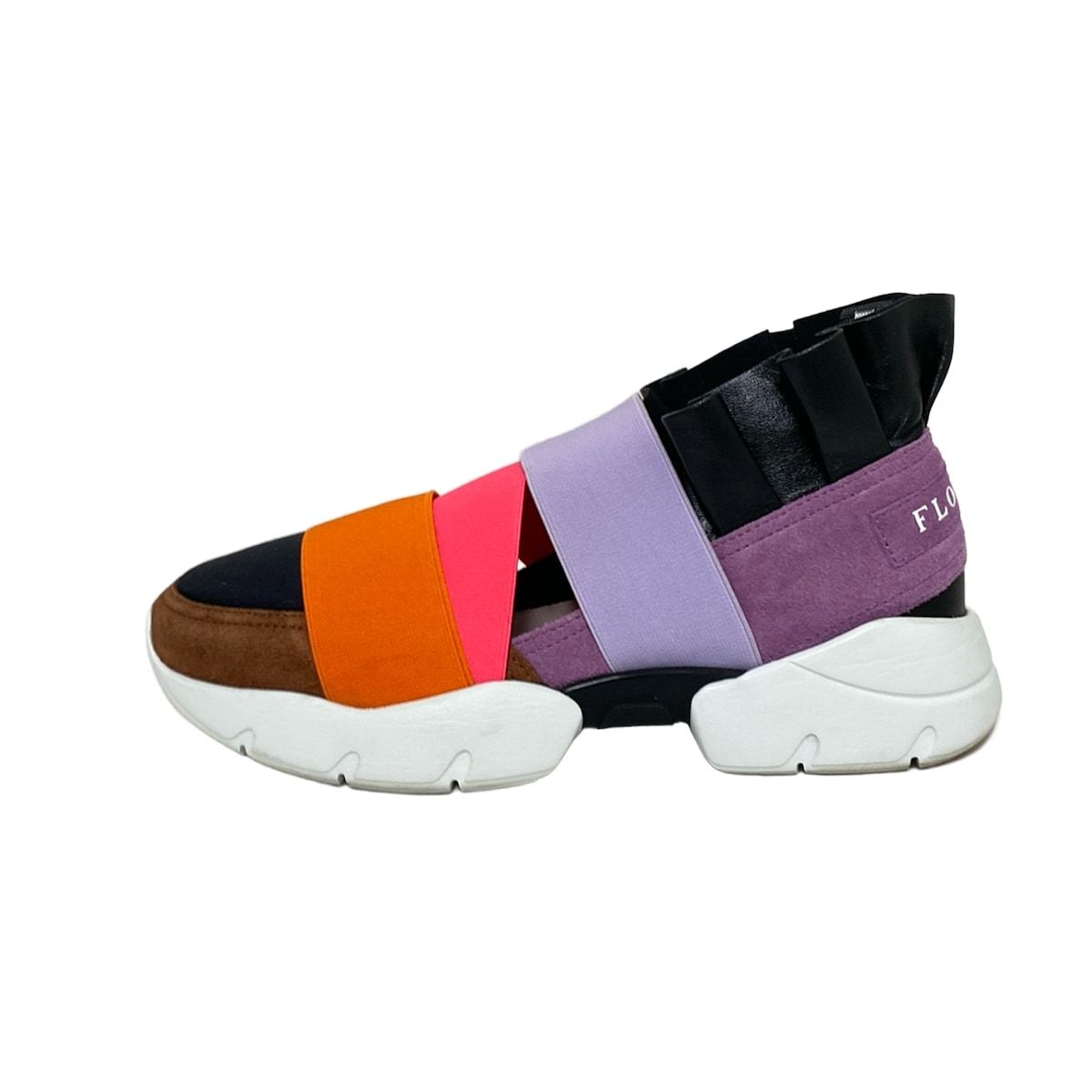 EMILIO PUCCI PUCCI エミリオプッチ スリッポン 36 レディース スニーカーズ オブ ザ ワールド ライトパープル×黒×マルチ レザー