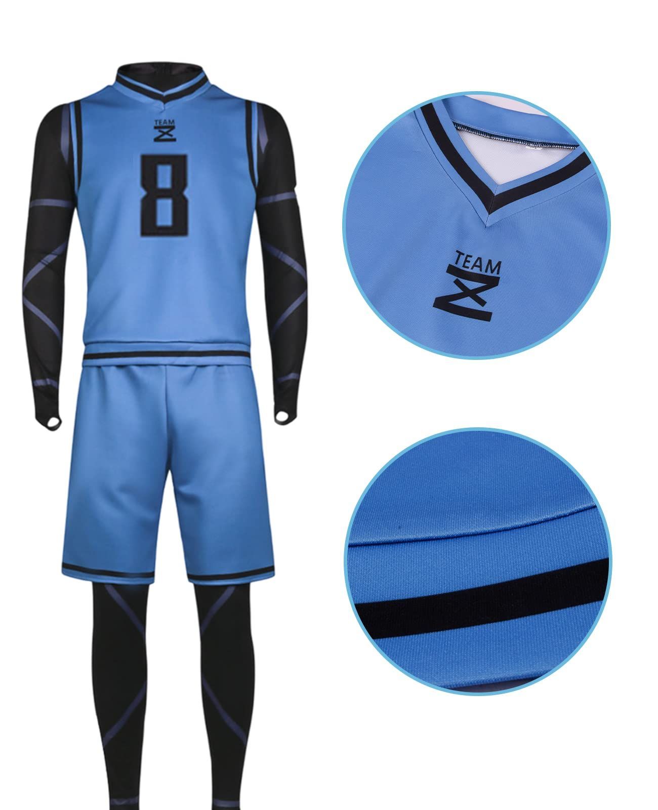 蜂楽 廻 コスプレ衣装 フルセット(サッカーボール付) 新品】3点セット ブルーロック コスプレ 衣装 蜂楽廻 ばちら