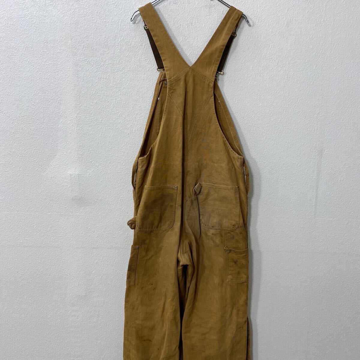 Carhartt 中綿 ダック ダブルニー オーバーオール W38 ブラウン