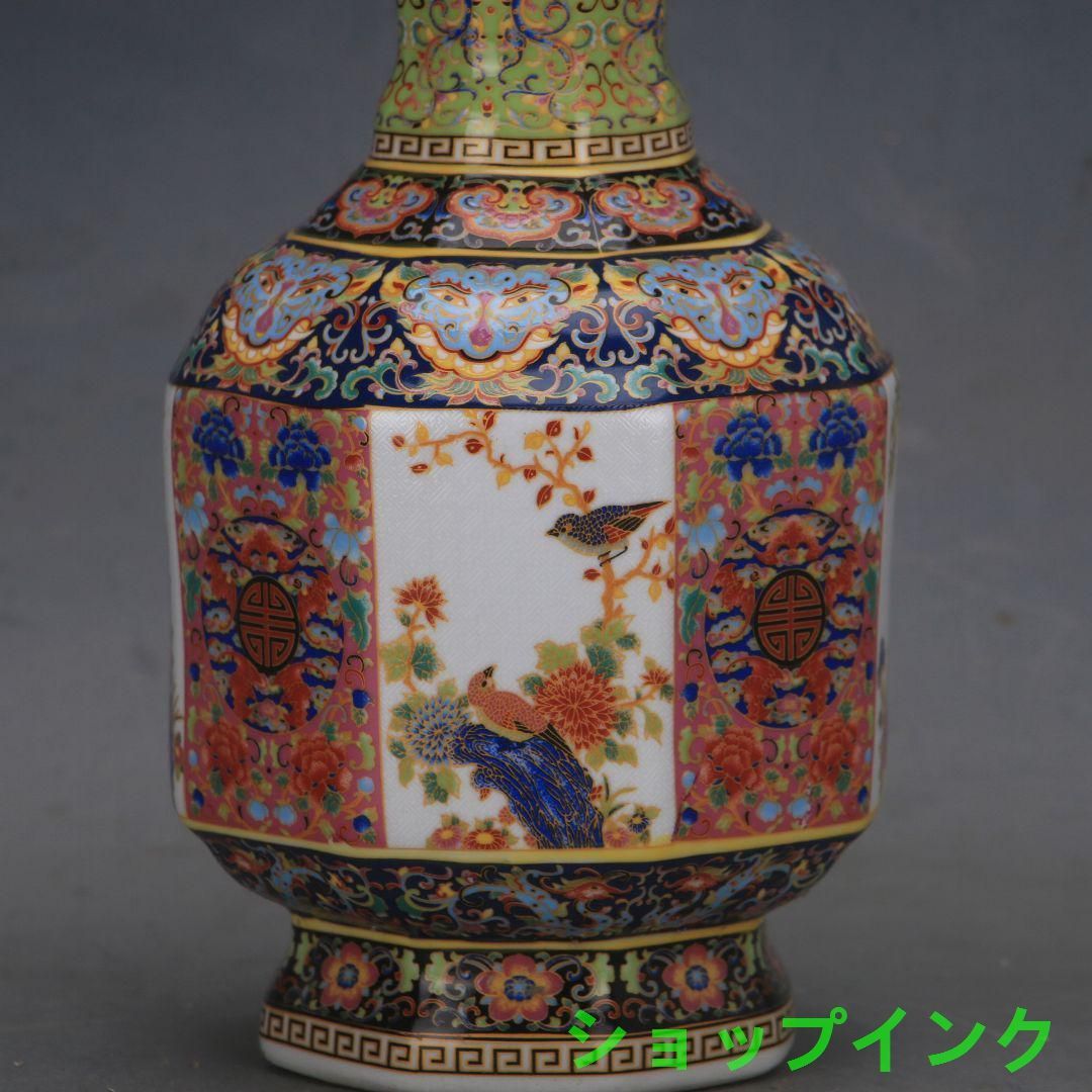花鳥八方瓶は清雍正琺瑯彩窓窓瓶 景徳鎮 陶磁器 装飾品 現代工芸