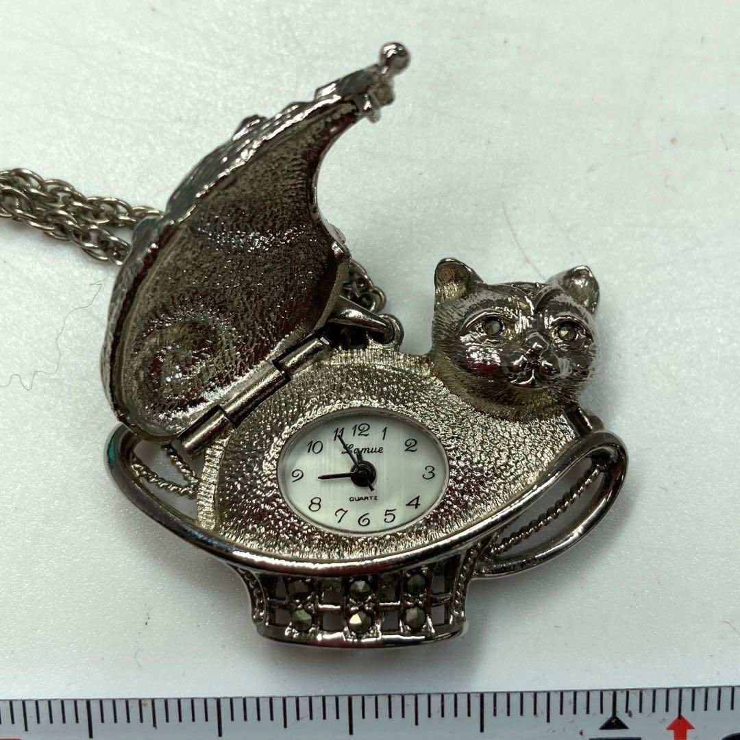 LAMVE 珍品　猫型彫金時計ネックレス　31g   東Y6-0119ア① LAMVE 珍品 猫型彫金時計ネックレス 31g 東Y6-0119ア① - メルカリ