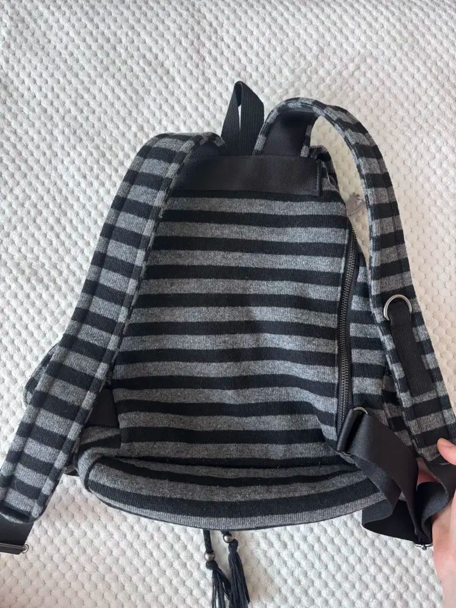 TENSE DANCE] Wool stripe backpack_black 正規品 韓国ブランド