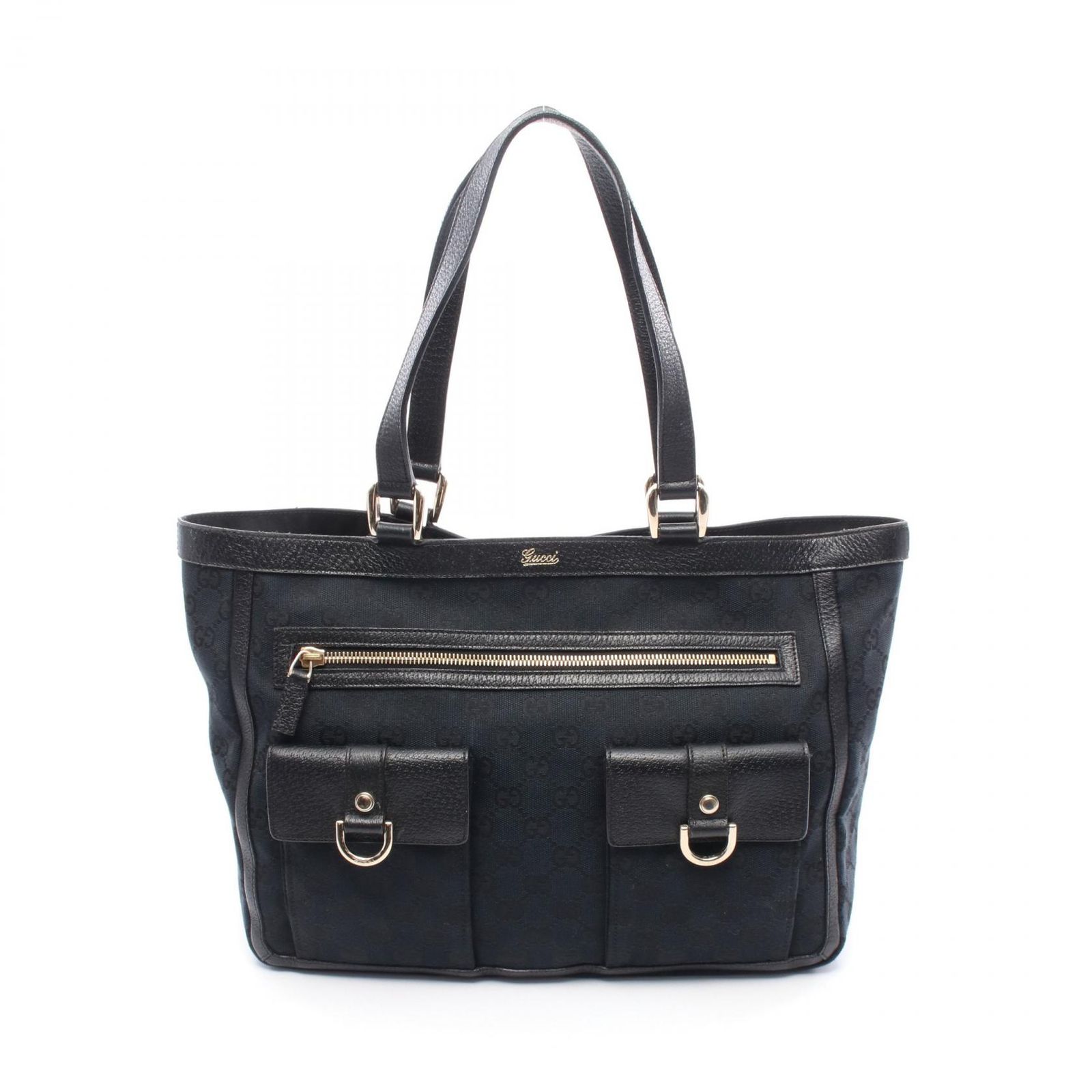 グッチ GUCCI アビー GGキャンバス トートバッグ バッグ キャンバス レザー レディース ブラック系 146247 【中古】 グッチ GUCCI トートバッグ アビー GGキャンバス 146247 ブラック