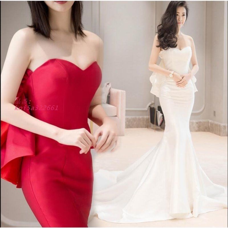 マーメイドドレス ロングドレス パーティードレス 結婚式 ウエディングドレス フォーマルドレス 二次会 謝恩会 披露宴 お呼ばれ 30代40代 上品 kni5a322661