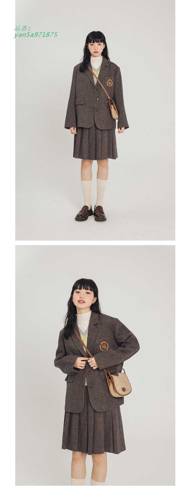 スクールブレザー 黒 学生 制服 上衣 ジャケットウール ブラック 女の子 中学生 女子高生 復古 ブラウン 女子 スタンダードタイプ スーツ 高校生 レディース yan5a971875