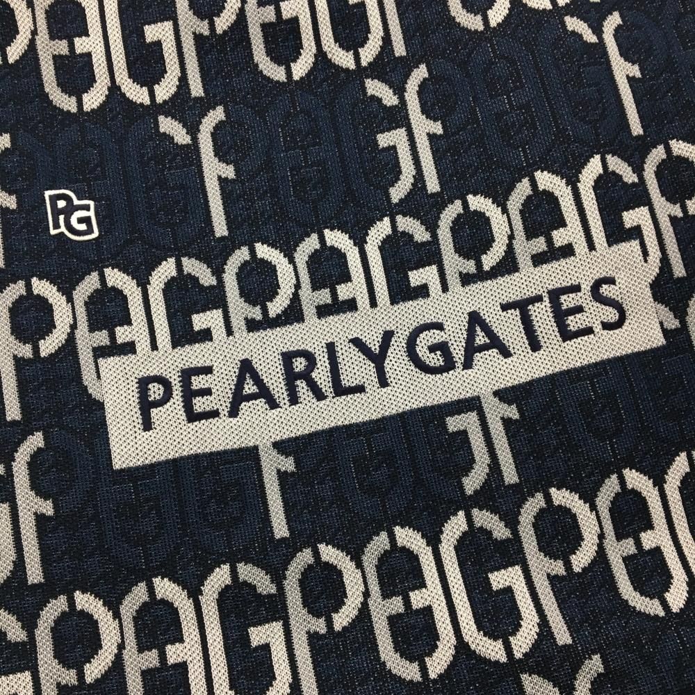 超美品】パーリーゲイツ セーター ネイビー×白 ロゴ総柄 ニット メンズ