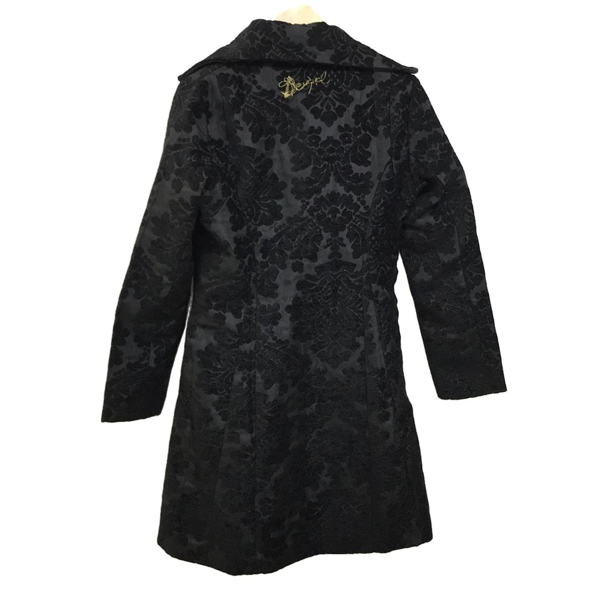 Desigual(デシグアル) コート サイズ40 XL レディース - 黒 長袖/花柄