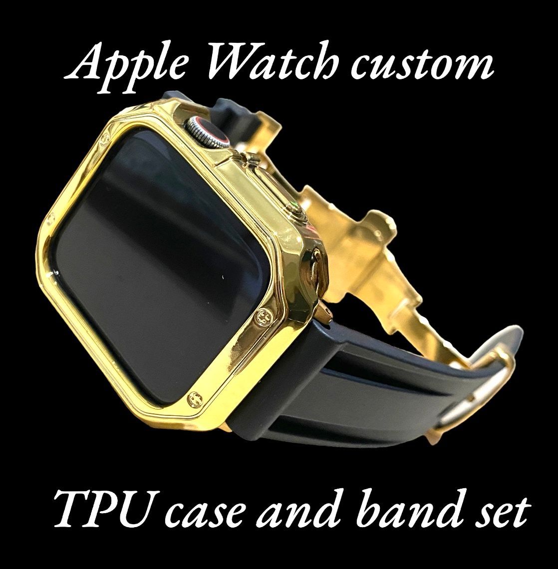 HG☆applewatchバンド ステンレス カバー キラキラ ラバーベルト