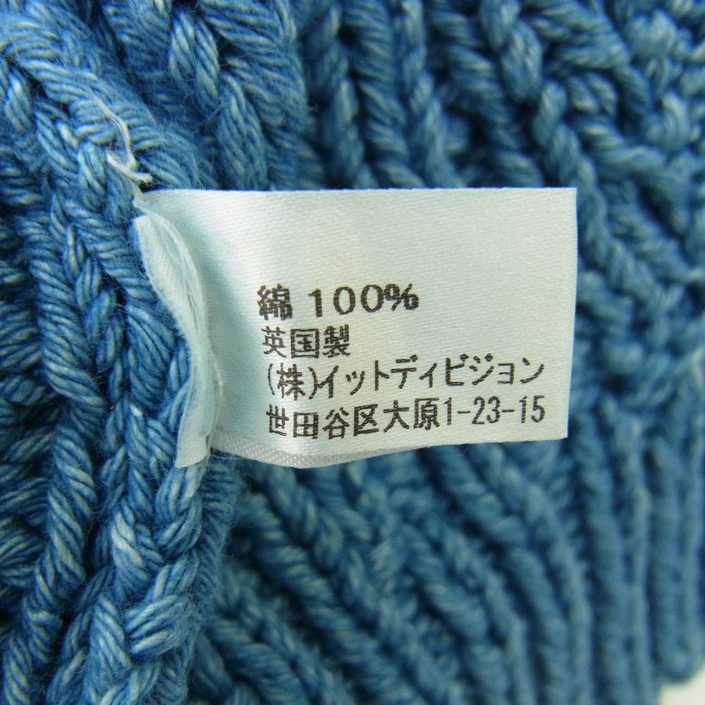 インバーアラン コットンベスト 9H 38 デニムヤーン インディゴ 英国製