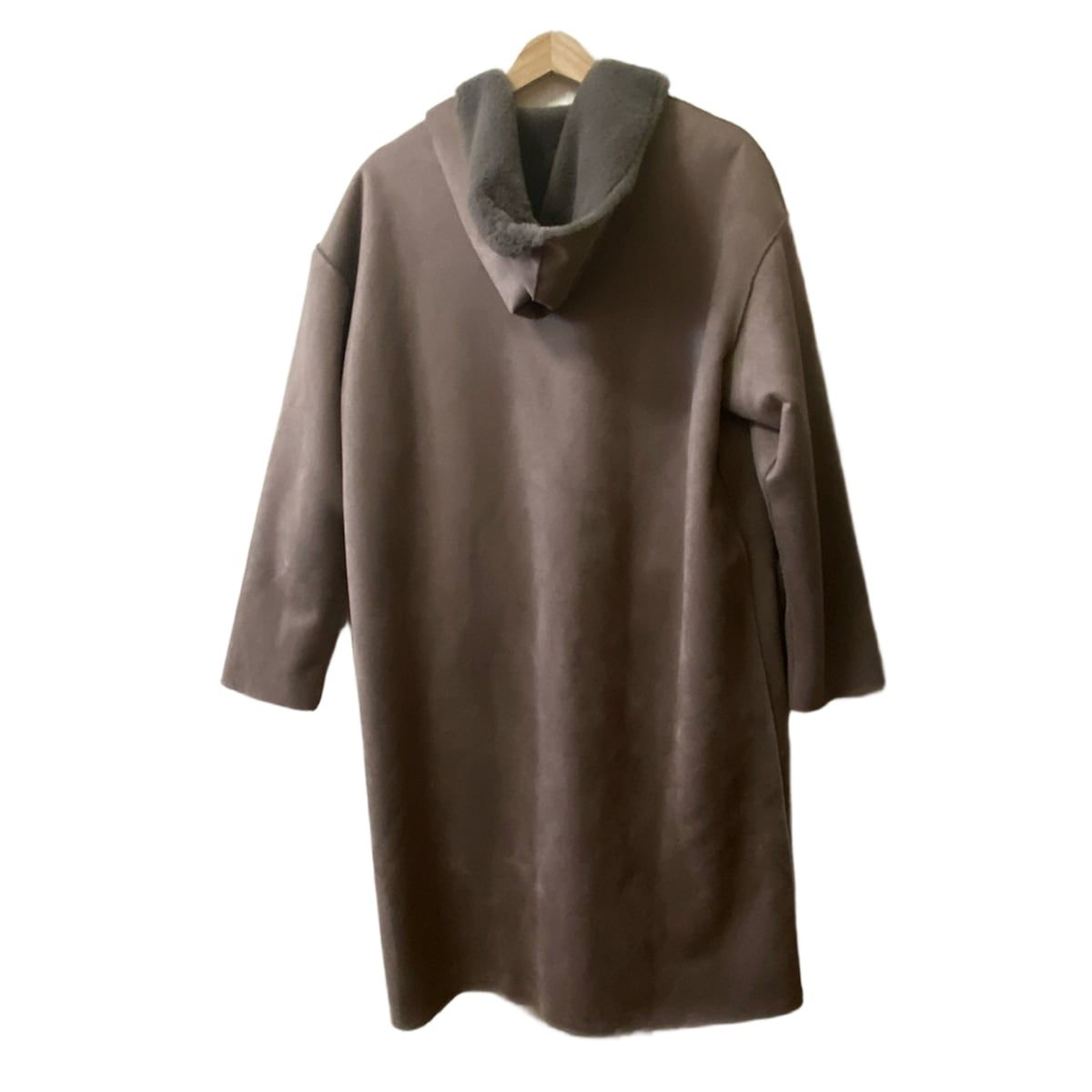 INGEBORG インゲボルグ コート サイズ3 L レディース - ライトブラウン×グレーベージュ 長袖 フェイクムートン リバーシブル 冬