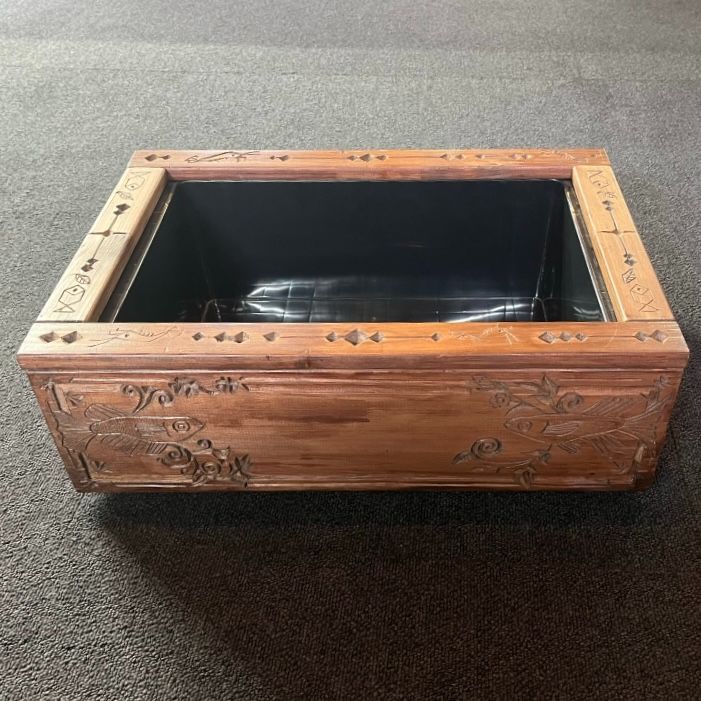 ボックス付き NV13ボックス用木枠 彫刻装飾 一点もの メダカ水槽