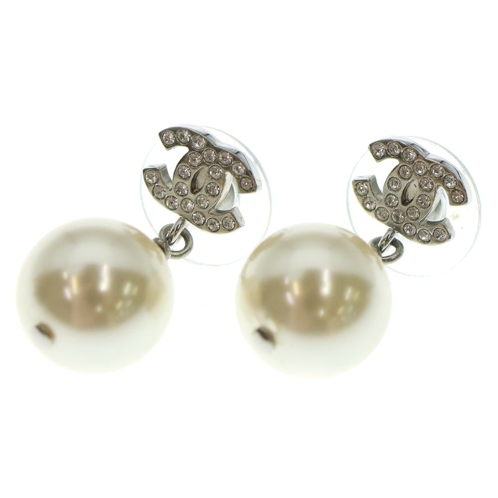 CHANEL シャネル B19V ココマーク パールイヤリング イヤー シルバー金具 A36138