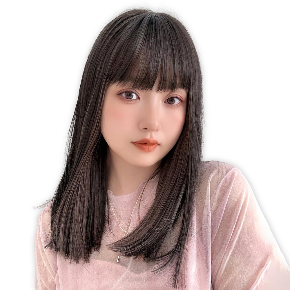 新品 [ブライトララ] ウィッグ ミディアム フルウィッグ セミロング レディース インナーカラー 金髪 前髪有り かつら hf1780-GRE