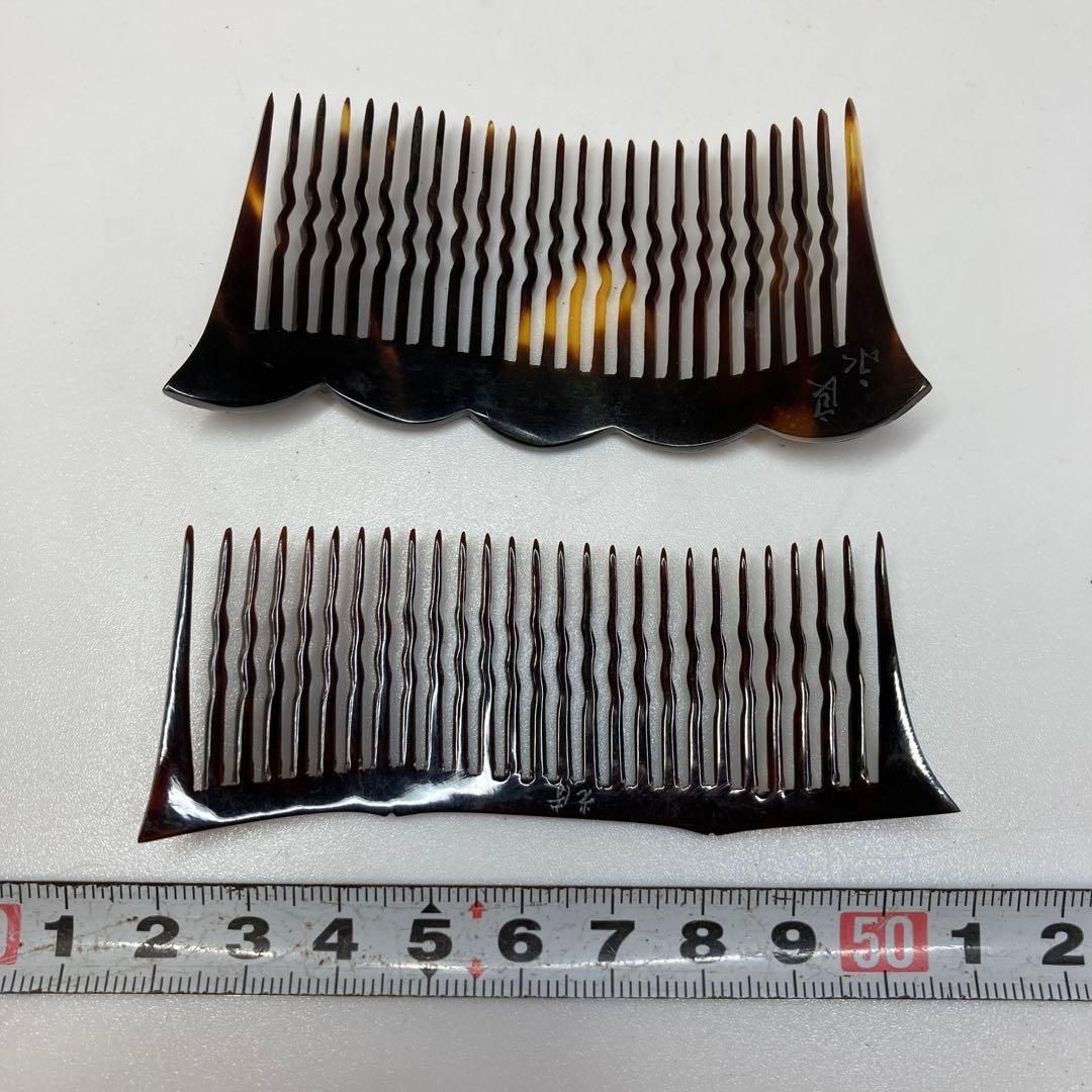 本鼈甲　螺鈿細工　櫛　アンティーク　桐箱入り 本鼈甲くし 螺鈿細工 アンティーク 桐箱付 鼈甲櫛 笄 白べっ甲 螺鈿(蝶