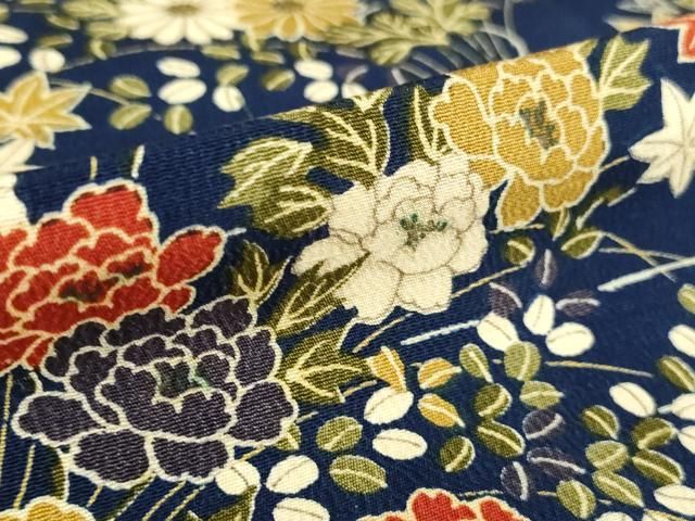 平和屋着物○上質な小紋 雪輪花蝶文 正絹 逸品 BAAT8736hv