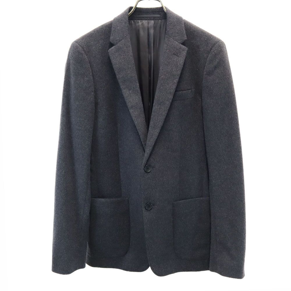 プラダ イタリア製 キャメルヘア テーラードジャケット 44R グレー  