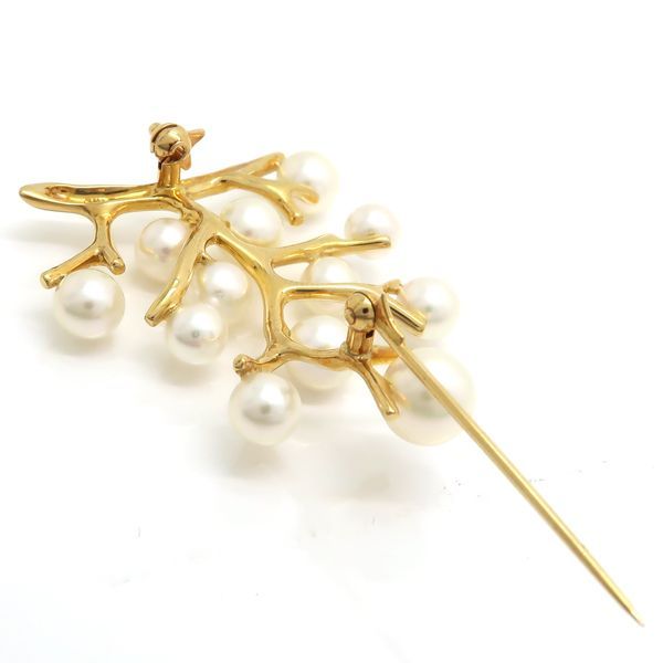 MIKIMOTO 幸福の木 パール ブローチ Kofuku no ki イエローゴールド