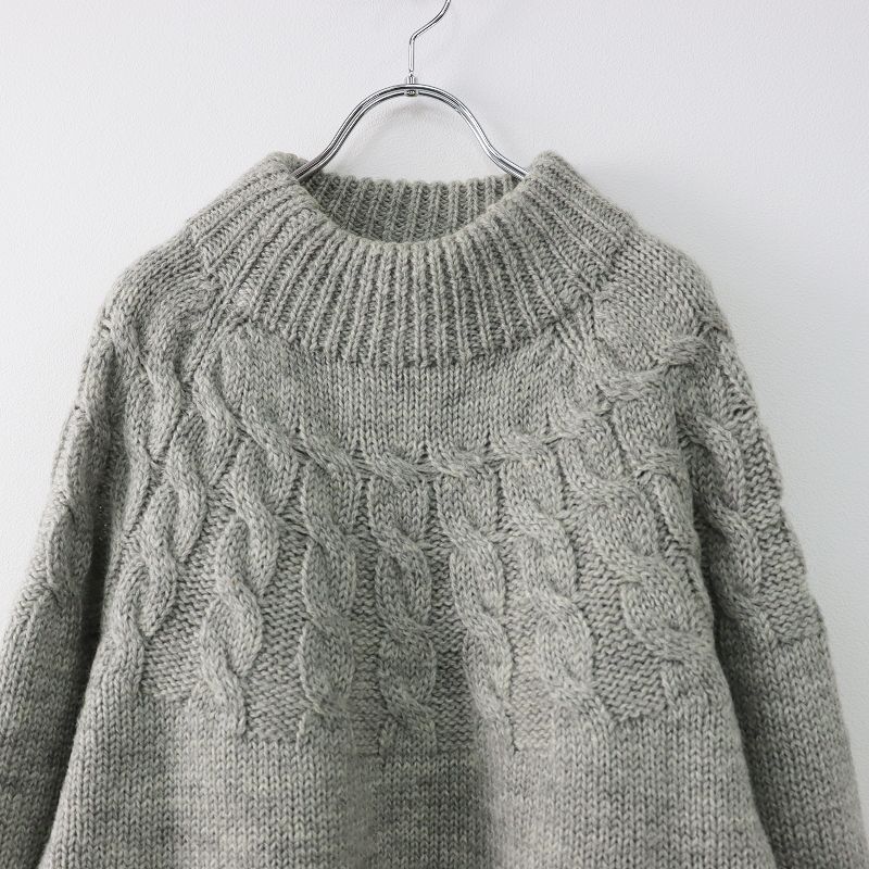 リゼッタ Lisette 美品 求心編み ウールケーブルニットプルオーバー/グレー セーター【2400013474030】 リゼッタ Lisette 美品 求心編み ウールケーブルニットプルオーバー