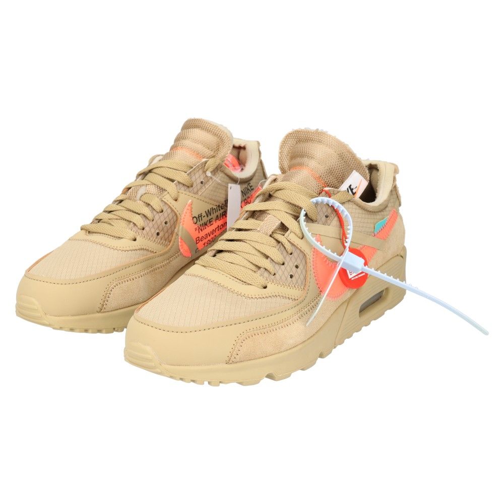 NIKE (ナイキ) ×OFF WHITE THE 10:NIKE AIR MAX 90 オフホワイト エアマックス90 ローカットスニーカー  パラシュートベージュ US8/26cm AA7293-200