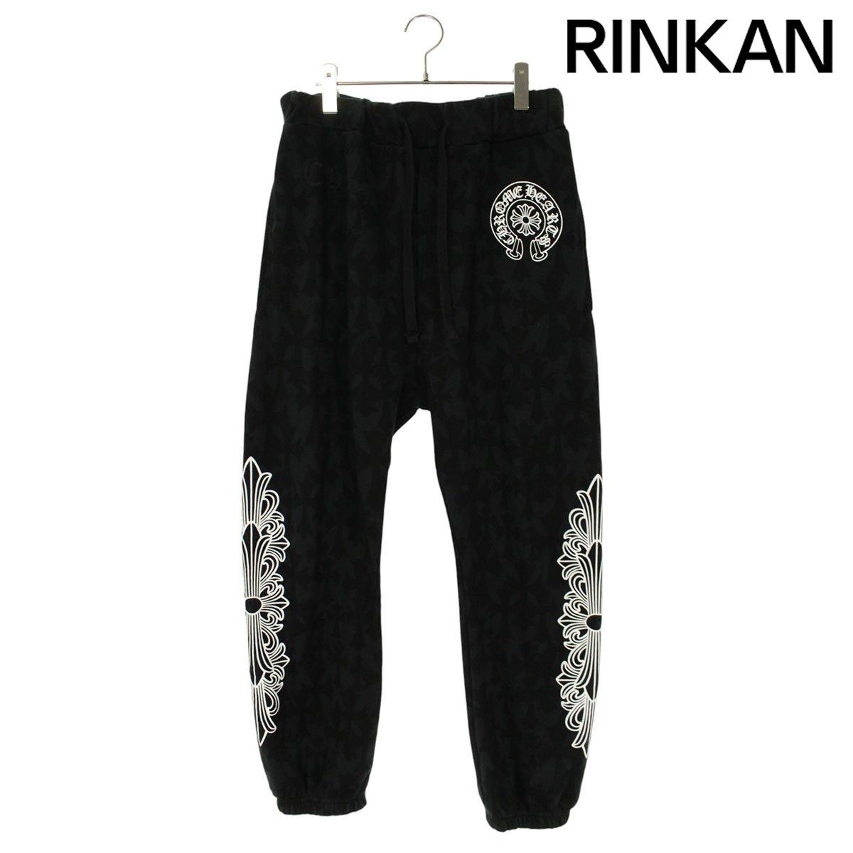 クロムハーツ SWEAT PANTS セメタリークロス総柄スウェットロングパンツ メンズ M